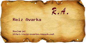 Reiz Avarka névjegykártya